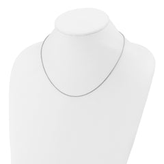 Sterling Silver Rh-plated 1.25mm Round Box 1in+1in Adj. Chain