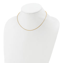 Sterling Silver Gold-plated 1.2mm Round Box 1in+1in Adj. Chain