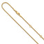 Sterling Silver Gold-plated 1.2mm Round Box 1in+1in Adj. Chain