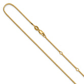 SS Gold-plated 1.2mm Box 1in+1in Adjustable Chain