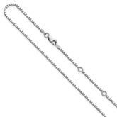 SS Rh-plated 1.5mm Box 1in+1in Adjustable Chain