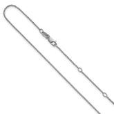 Sterling Silver Rh-plated .95mm Round Box 1in+1in Adj. Chain