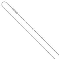 Sterling Silver Rh-plated 1.5mm Round Box 1in+1in Adj. Chain