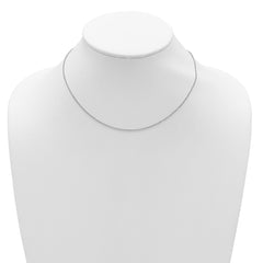 Sterling Silver Rh-plated 1.5mm Round Box 1in+1in Adj. Chain