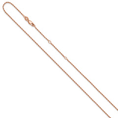 Sterling Silver Rose Gold-plt 1.2mm D/C Rope 1in+1in Adjustable Ch