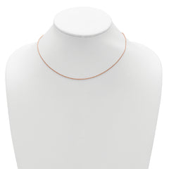Sterling Silver Rose Gold-plt 1.2mm D/C Rope 1in+1in Adjustable Ch