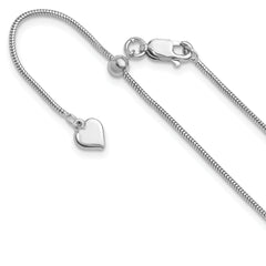 Sterling Silver RH-plated Adjustable 1.1mm Snake Chain