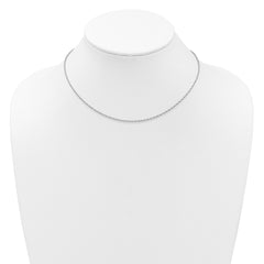 Sterling Silver RH-plt 1.55mm Loose Rope 1in+1in Adjustable Chain