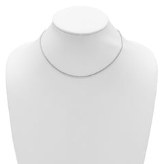 Sterling Silver RH-plt 1.4mm Popcorn 1in+1in Adjustable Chain