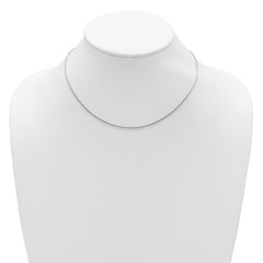 SS Rh-plat 1.4mm Round Snake 1in+1in Adjustable Chain