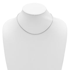 SS Rh-plat 1.6mm Round Snake 1in+1in Adjustable Chain