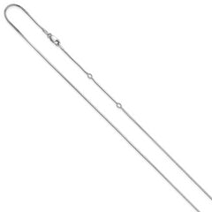 SS RH-plated 1mm D/C Square Snake 1in+1in Adjustable Chain