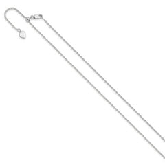 Sterling Silver RH-plated Adjustable 1.4mm Cable Chain