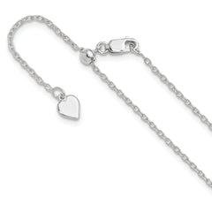 Sterling Silver RH-plated Adjustable 1.4mm Cable Chain