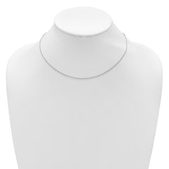 Sterling Silver Rh-plated 1.35mm Rolo 1in+1in Adjustable Chain