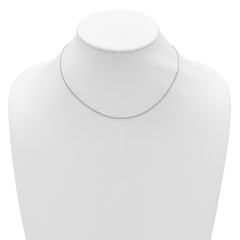 Sterling Silver Rh-plated 1mm Spiga 1in+1in Adjustable Chain