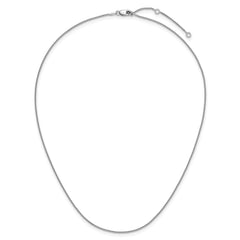 Sterling Silver Rh-plated 1mm Spiga 1in+1in Adjustable Chain