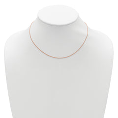 Sterling Silver Rose Gold-plated 1mm Spiga 1in+1in Adjustable Chai