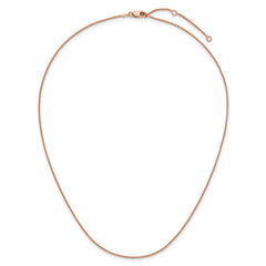 Sterling Silver Rose Gold-plated 1mm Spiga 1in+1in Adjustable Chai
