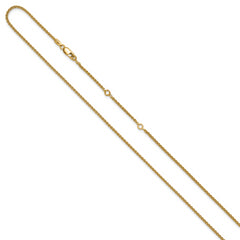 Sterling Silver Gold-plated 1.5mm Spiga 1in+1in Adjustable Chain