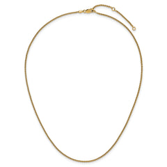 Sterling Silver Gold-plated 1.5mm Spiga 1in+1in Adjustable Chain