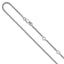 Sterling Silver Rh-plated 1.6mm Spiga 1in+1in Adjustable Chain