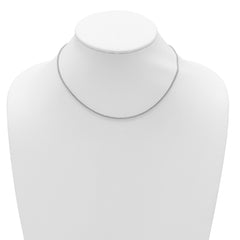 Sterling Silver Rh-plated 1.9mm Spiga 1in+1in Adjustable Chain