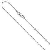 Sterling Silver RH-plt .85mm D/C Spiga 1in+1in Adjustable Chain