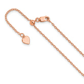 Sterling Silver Rose Gold-plated Adjustable 1.4mm Cable Chain