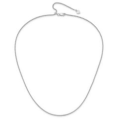 Sterling Silver RH-plated Adjustable 1.4mm D/C Rope Chain