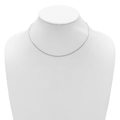 Sterling Silver RH-plt 1mm D/C Spiga 1in+1in Adjustable Chain