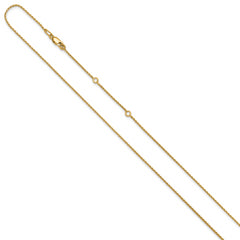 Sterling Silver Gold-plated 1mm D/C Spiga 1in+1in Adjustable Chain