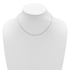 Sterling Silver RH-plt 1.2mm D/C Spiga 1in+1in Adjustable Chain