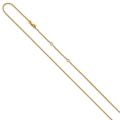 Sterling Silver Gold-plated 1.2mm D/C Spiga 1in+1in Adjustable Cha