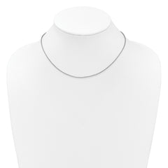 Sterling Silver RH-plt 1.6mm D/C Spiga 1in+1in Adjustable Chain