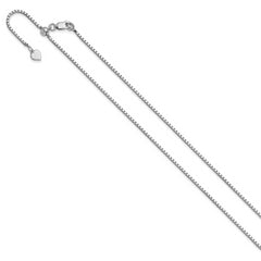 Sterling Silver RH-plated Adjustable 1.5mm Box Chain