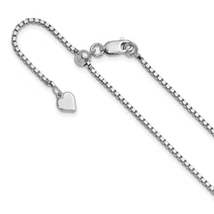 Sterling Silver RH-plated Adjustable 1.5mm Box Chain
