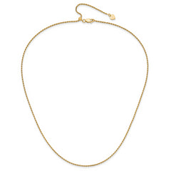 Sterling Silver Gold-plated Adjustable 1.4mm D/C Rope Chain