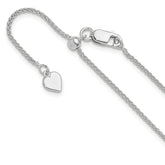 Sterling Silver RH-plated Adjustable 1.3mm Spiga Chain