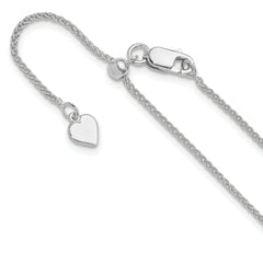 Sterling Silver RH-plated Adjustable 1.3mm Spiga Chain
