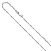Sterling Silver RH-plated 1.2mm Cable 16in w/2in ext. Chain