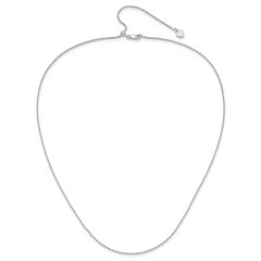 Sterling Silver RH-plated Adjustable 1.2mm D/C Rope Chain