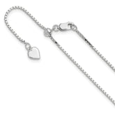 Sterling Silver RH-plated Adjustable 1.1mm Box Chain