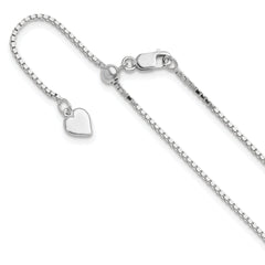 Sterling Silver RH-plated Adjustable 1.1mm Box Chain