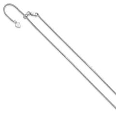 Sterling Silver RH-plated Adjustable 1.6mm Snake Chain