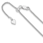 Sterling Silver RH-plated Adjustable 1.6mm Spiga Chain