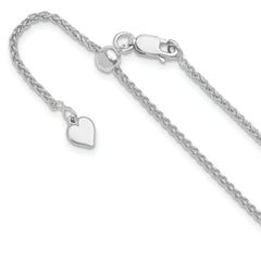 Sterling Silver RH-plated Adjustable 1.6mm Spiga Chain