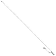 Sterling Silver RH-plated Adjustable Snake Chain Anklet