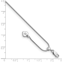 Sterling Silver RH-plated Adjustable Snake Chain Anklet