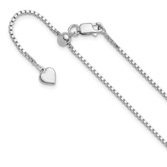 Sterling Silver RH-plated Adjustable 1.3mm Box Chain